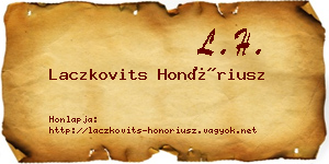 Laczkovits Honóriusz névjegykártya